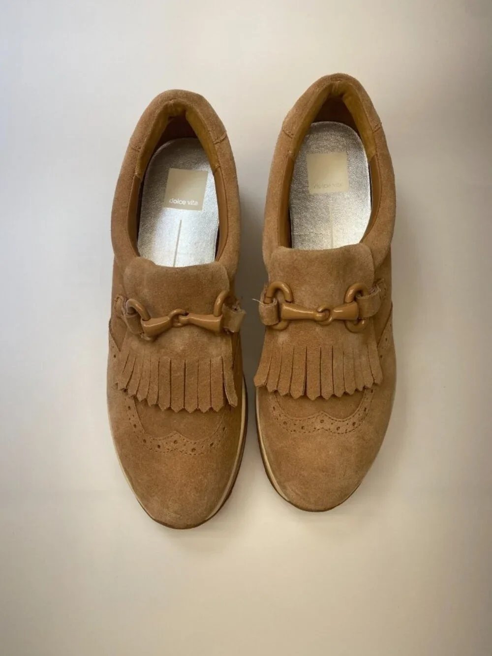 Dolce Vita Women Jhax Toffee Suede Platform Loafer Sneaker Sz 9.5